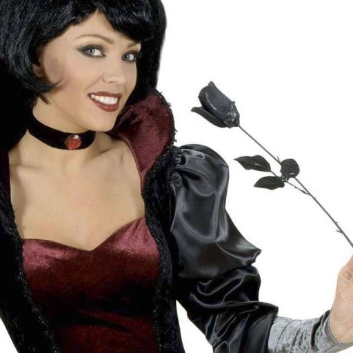 umelá RUŽA čierna KVET halloween 44 cm