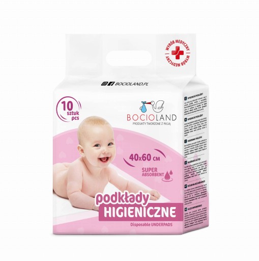 Hygienické vložky 40x60 BOCIOLAND savé jednorazové podložky x10 BOC0150