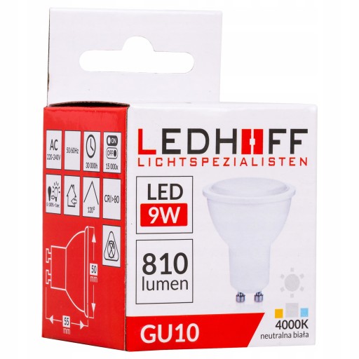 GU10 Natural LED žiarovka 9W 4000K VEĽMI VÝKONNÁ