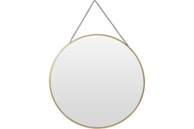 Okrúhle zrkadlo 20 cm, závesné zlaté