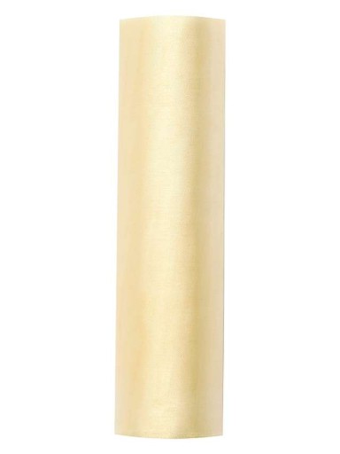 Organza hladká, krémová, 16 cm x 9 m, 1 rolka ecru