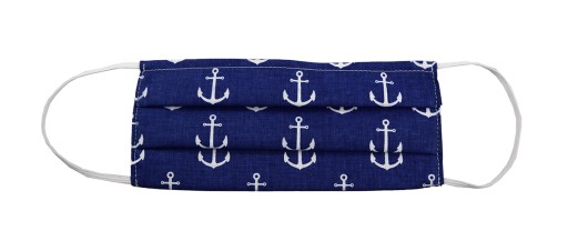 NAVY BLUE maska s bielymi kotvami, ochranná maska