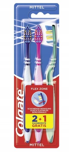 COLGATE Flex Zone zubné kefky Medium 3 ks.