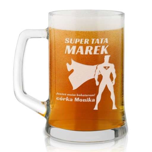 Gravírovaný hrnček na pivo darček pre otca ku Dňu otcov s menom 500 ml