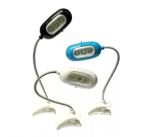 Led lampa na čítanie s klipom, 3 diódy