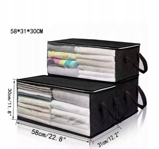 Veľký organizér box, taška na oblečenie, obliečky, XL deka, pevná do skrine
