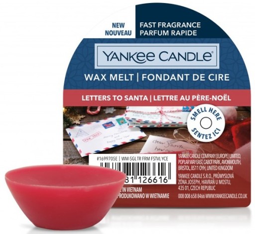 YANKEE CANDLE Vianočné voskové PÍSMENÁ SANTOVI 22g