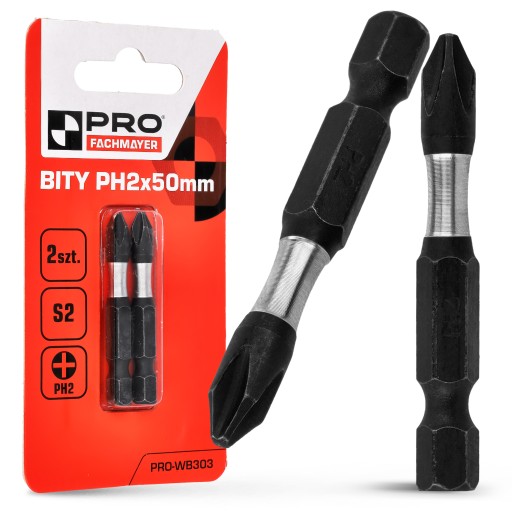 Nárazový bit PH2 Nárazové bity 50mm | Nárazový bit pre skrutkovač 2 ks.
