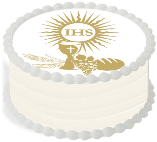 Oblátka na torte 20 cm Prvé sväté prijímanie IHS