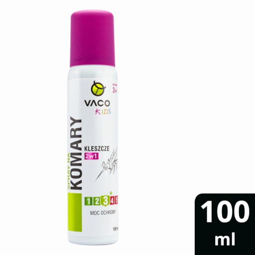 NOVÝ SPREJ NA KOMÁRE, KLIEŠŤA, MUCHY PRE DETI od 3 rokov VACO KIDS 100ml