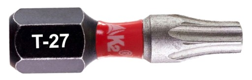 Nárazová špička bitov pre K2 Impact TX27 TORX T-27 S2 skrutkovač T-27 S2 25mm