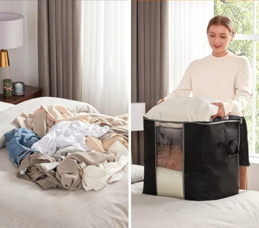 Veľký Box Organizér na posteľnú bielizeň, oblečenie, tašku, deku, XL, pevný do šatníka