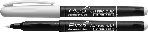 Permanentné biele pero PICA 532, okrúhle 1-2 mm