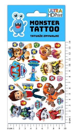UMÝVAJÚCE DOČASNÉ TETOVANIE PRE DETI Tlapková patrola ORIGINÁLNE DIZAJNY