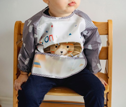 ZÁsterový NÁPRSNÍK S RUKÁVMI ODOLNÝ suchý zips NA ROZŠÍRENIE BLW DIÉTY