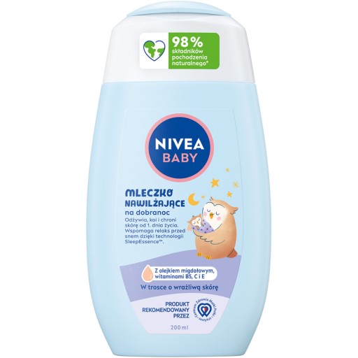 NIVEA BABY HYDRATAČNÉ TELOVÉ MLIEKO PRE DETI NA NOC DO POSTELE