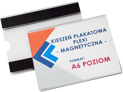VRECKO NA PLAKÁT C PLEXI S MAGNETICKOU PÁSKOU 2X 19 MM - A6 ÚR.
