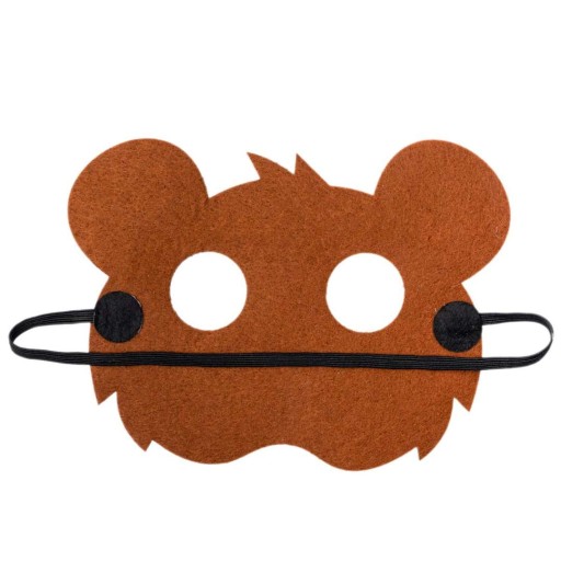 Plstená MASKA pre deti, MEDVEĎ, lesné zvieratká, zoo