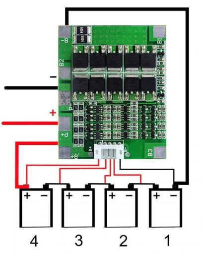 331 Li-ion nabíjací modul 4S 16,8V 60A 18650 BMS