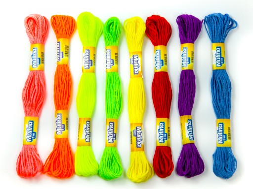 FLUO neónové PULINA 8 ks nite VYŠÍVACIE