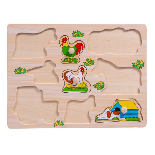 Drevené puzzle Farma