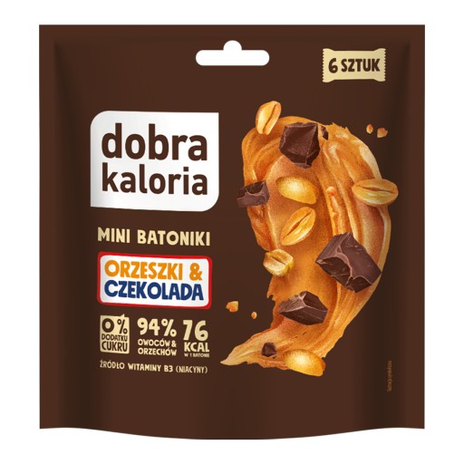 Mini tyčinky s orieškami a čokoládou bez cukru 6 ks