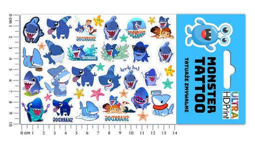 MEGA SET NÁLEPOK + TETOVANIE REKSIN SHARKDOG