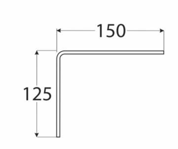 PODPORNÝ UHLOVÝ DRŽÁK NA POLIČKU ČIERNA 150x125mm