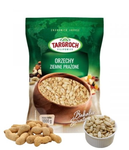 Arašidy pražené, nesolené, polovice, 1kg Targroch