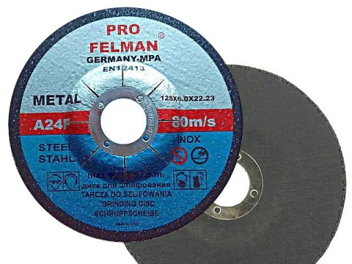 Kotúčové kotúče na brúsenie ocele, kovu, FELMAN PRO 125x6