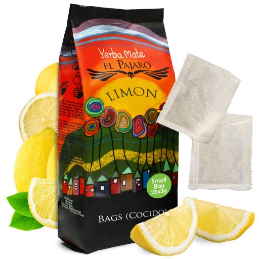 Yerba Mate EL PAJARO Limon vo vrecúškach LEMON Power Energy 25x3g