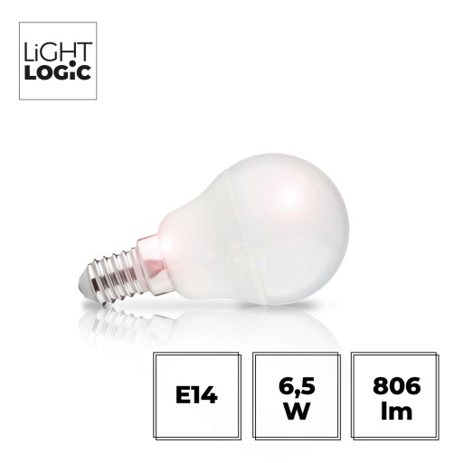 LED guľová žiarovka LL G45 6,5W E14 NW biela 806lm LIGHTLOGIC