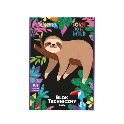 Colorino Technická podložka A4 biela 10 listov Wildkid