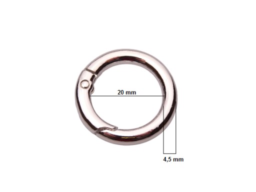 Koženkový prsteň s otvorom 20/4,5 mm striebro