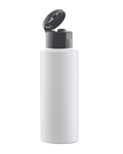 BIELA FĽAŠA HDPE 100ml FLIP TOP MATNÁ ČIERNA