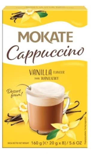 1x 160g MOKATE Vanilkové cappuccino vo vrecúškach (8x20g)