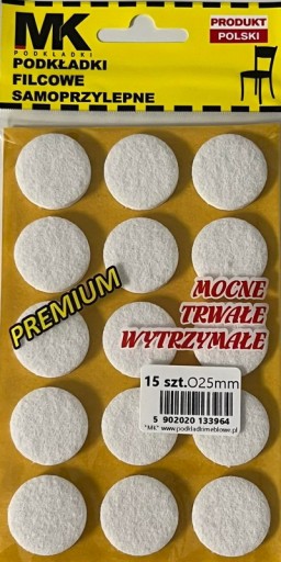 PLSTENÉ PODLOŽKY PRE PRÉMIOVÝ NÁBYTOK FI 25MM BIELE