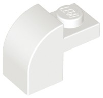 LEGO ELEMENT- Slope Curved 2 x 1 x 1 1/3 Biela / biela 6091 5ks NOVINKA