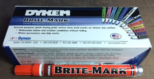 Dykem Brite Mark 916 Valve Marker Orange Med