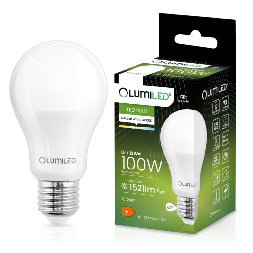 E27 LED žiarovka 13W = 100W 1521lm 4000K NEUTRAL PREMIUM EMC2 LUMILED