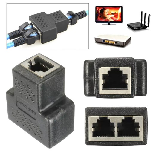 Rozbočovač siete RJ45, adaptér, 1 ks, 1 pol.