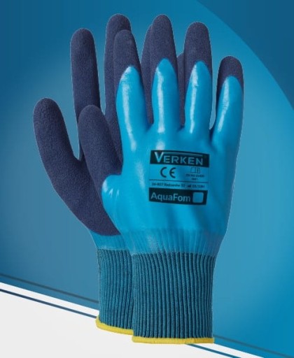 Vodotesné latexové pracovné rukavice Verken AQUAFOM - Multi-odvetvie 9