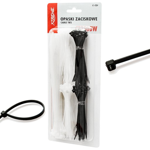 Sada 250 ks sťahovacích pások UV TIES STRONG ZIPERS 2,5/100mm