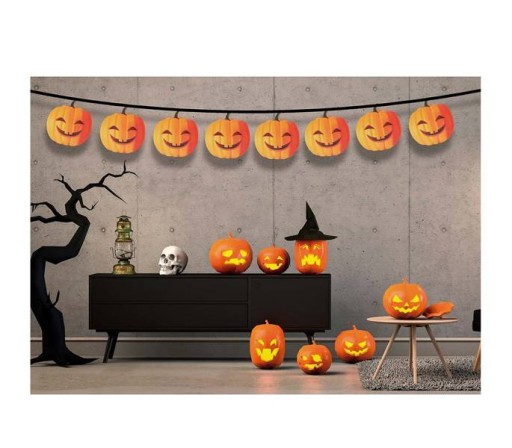 TEKVICOVÁ GARLANDA HALLOWEEN TEKVICA 300 CM
