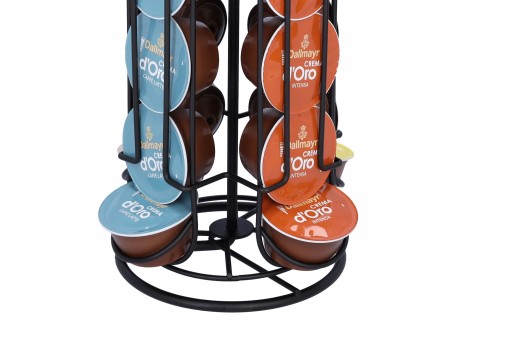 RACK NA KAPSULE Dolce Gusto na kávu, 28 kusov kapsúl, otočný, čierny