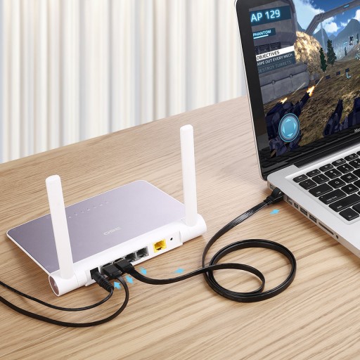 Internetový kábel pre počítačový router, prepojovací kábel Cat 7 RJ45, 0,5 m ZELENÝ