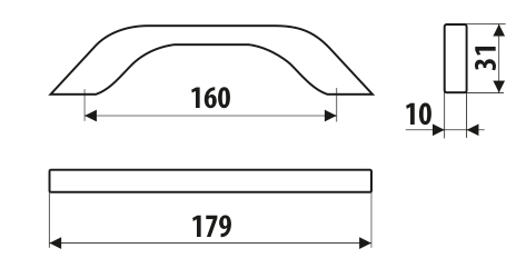 Nábytková úchytka GAMET UU17 čierna soft touch 160mm