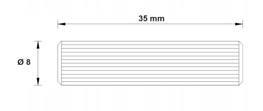 Drevená nábytková hmoždinka fi 8 x 35 mm montážne hmoždinky hmoždinky