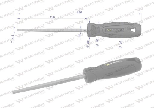 Štvorcový pilník Waryński 150 mm