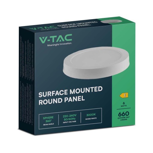 Panel V-TAC LED Prisadené prémiové stropné svietidlo 6W okrúhle fi120 4000K 660lm